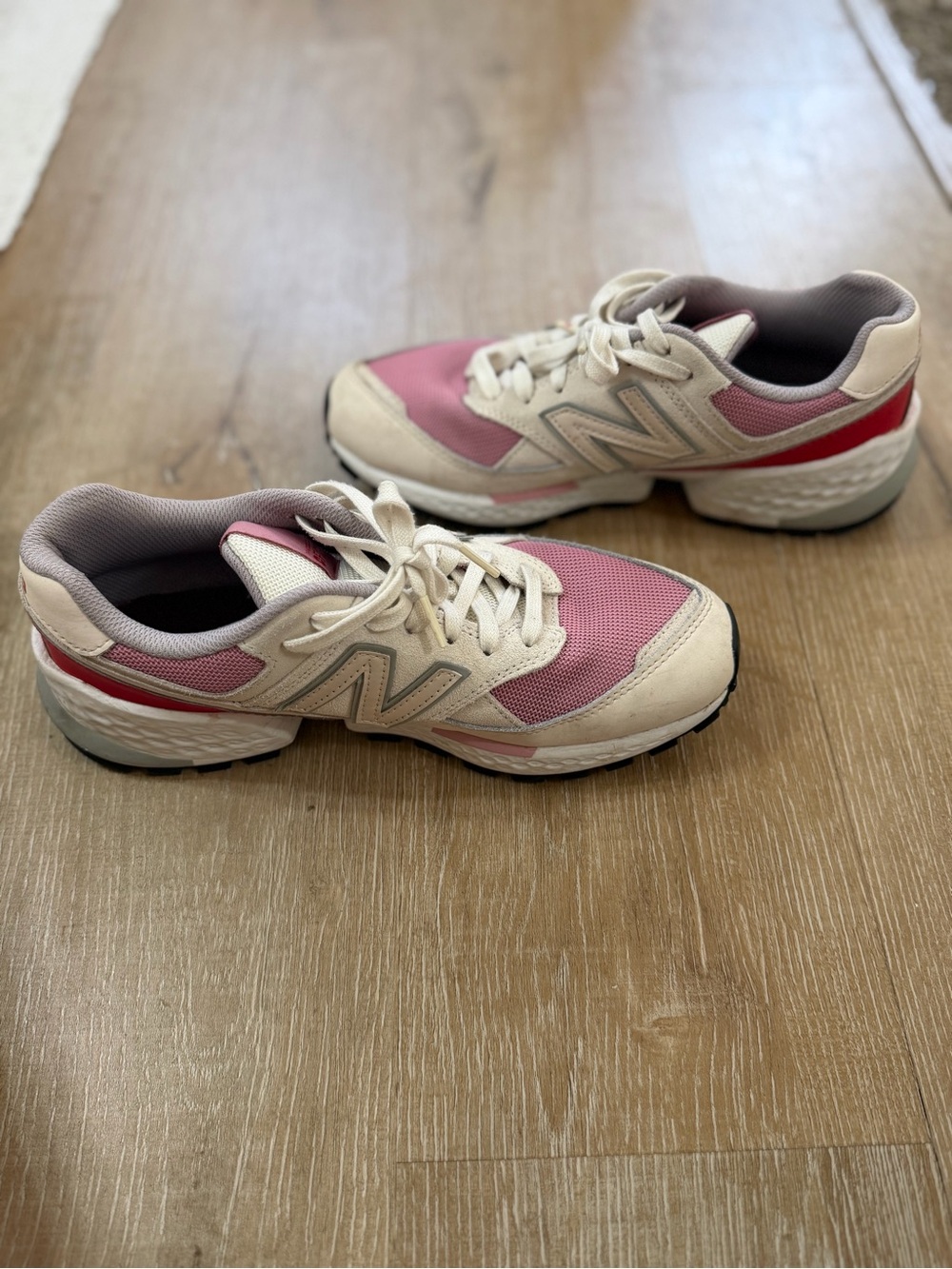 New Balance x Figs  Women's Beige & Pink Retro Run Sneakers - Picture 9 of 10